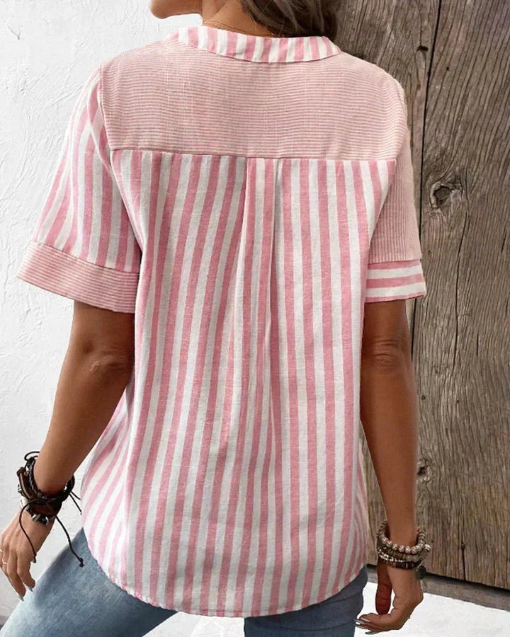 Lila | Soft Striped Blouse Zenvora