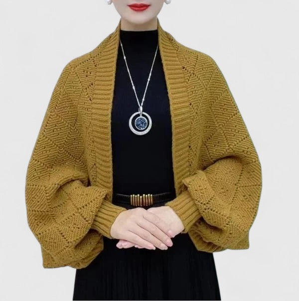 Elyzianne | Elegant Cardigan Yellow One Size
