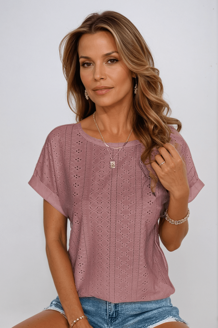Liamo | Seaside Breeze Eyelet Top Zenvora