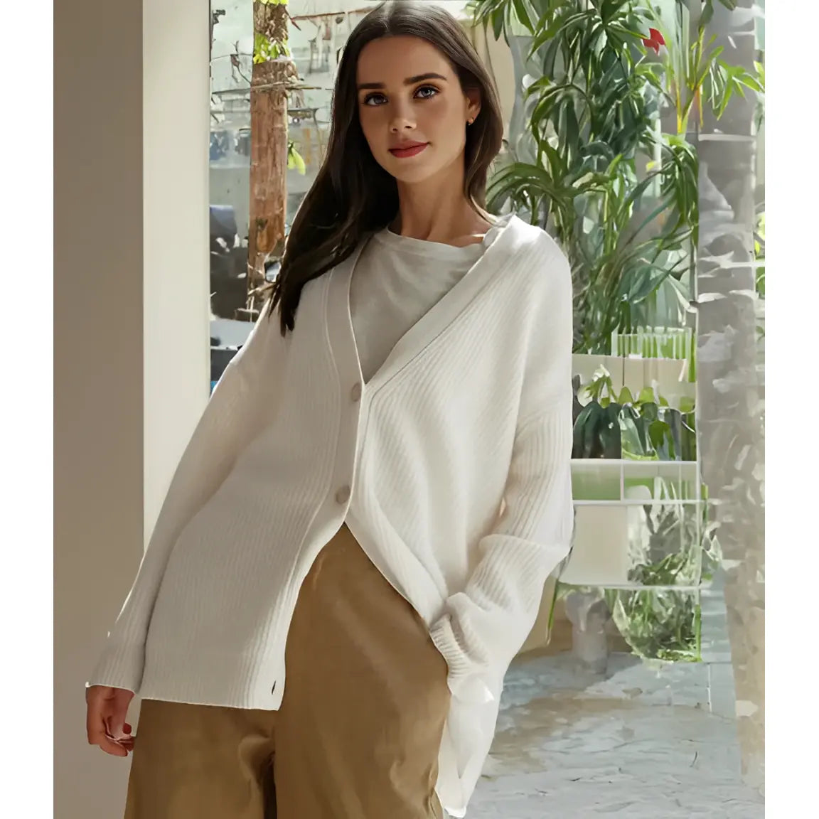 Elegante Knopen Cardigan Zenvora