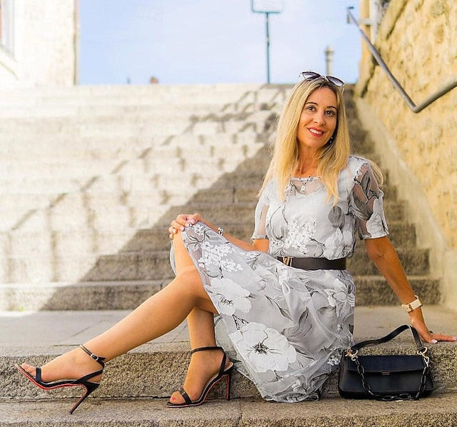 Chandra | Sophisticated Floral Dress Zenvora