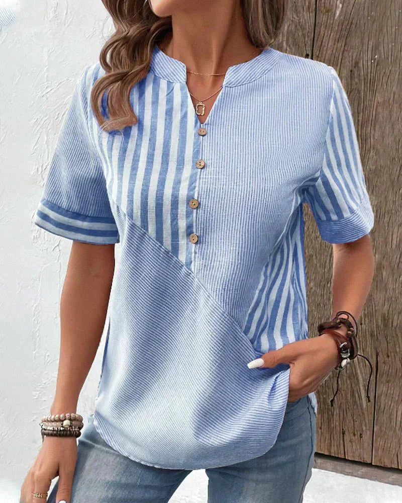 Lila | Soft Striped Blouse Zenvora