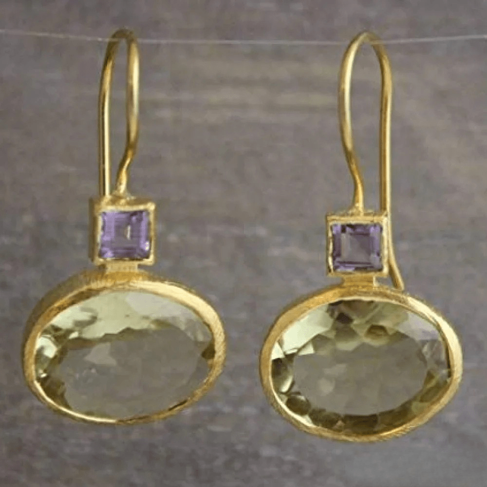 Ranya | Retro Green Earrings - Zenvora