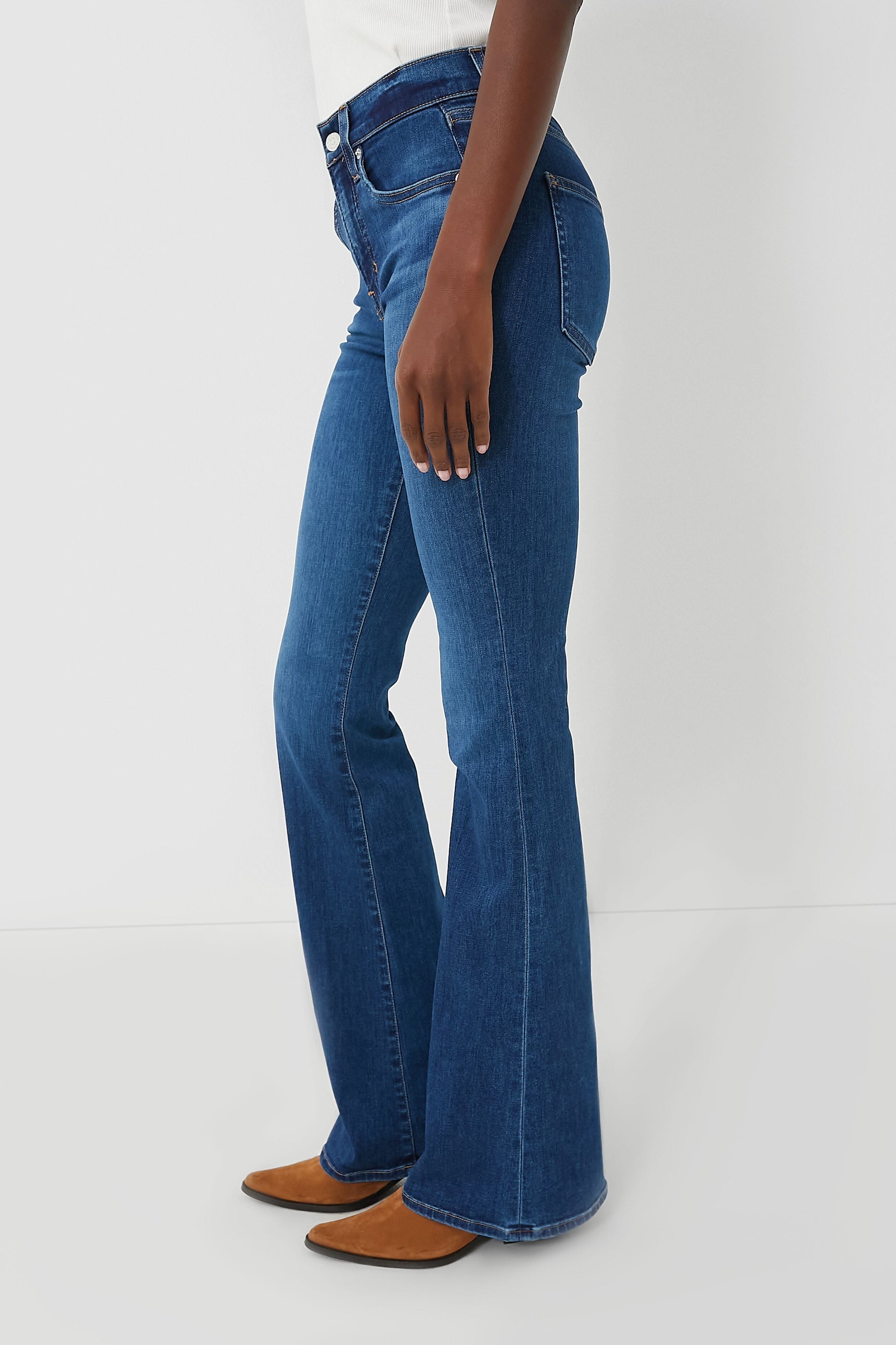 Bright Blue Beverly High Rise Skinny Flare Zenvora