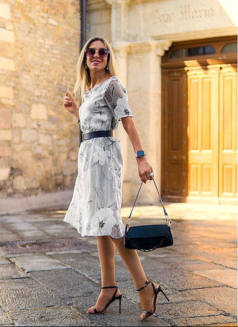 Chandra | Sophisticated Floral Dress Zenvora