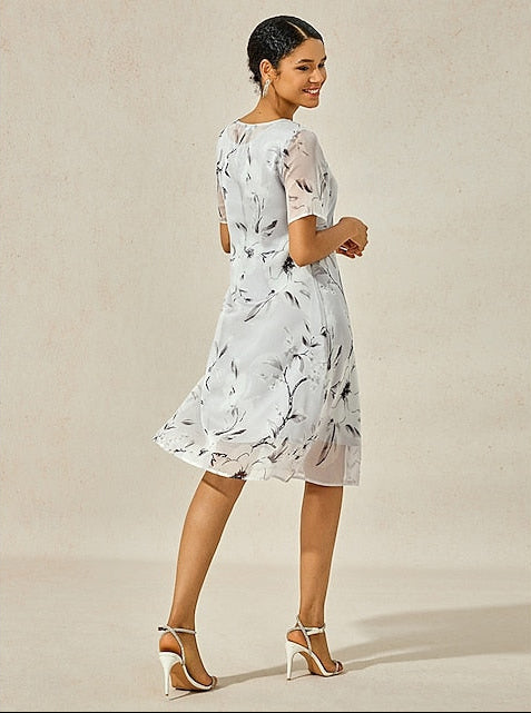 Chandra | Sophisticated Floral Dress Zenvora